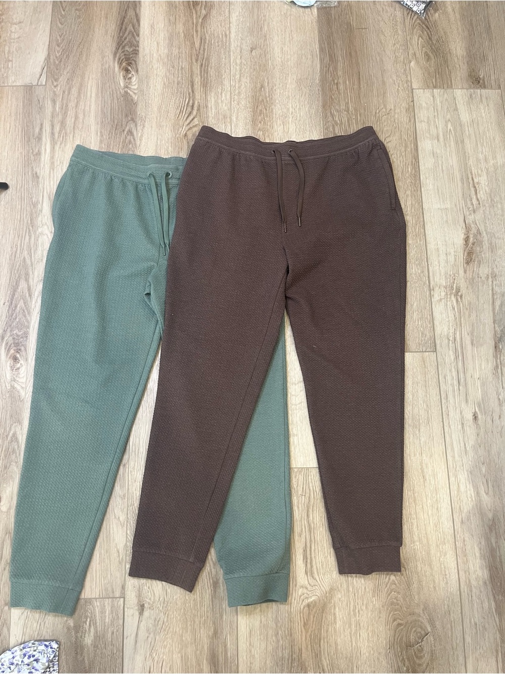 All in motion Mens Textured Knit Joggers - Brown and Green